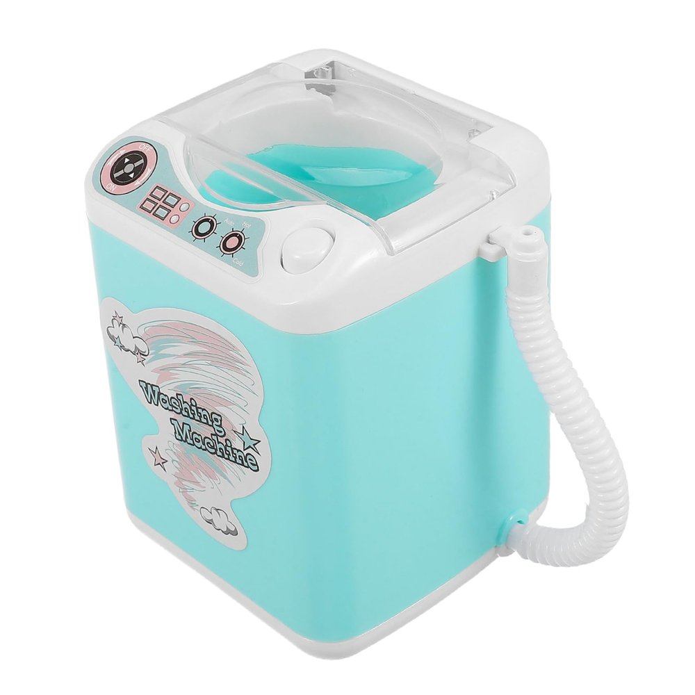 COOLHIYA Mini Washing Machine Realistic Pretend Play Appliance for Cosmetic Brush and Sponge Cleaning Safe Material Portable Role Play Gadget for Interaction