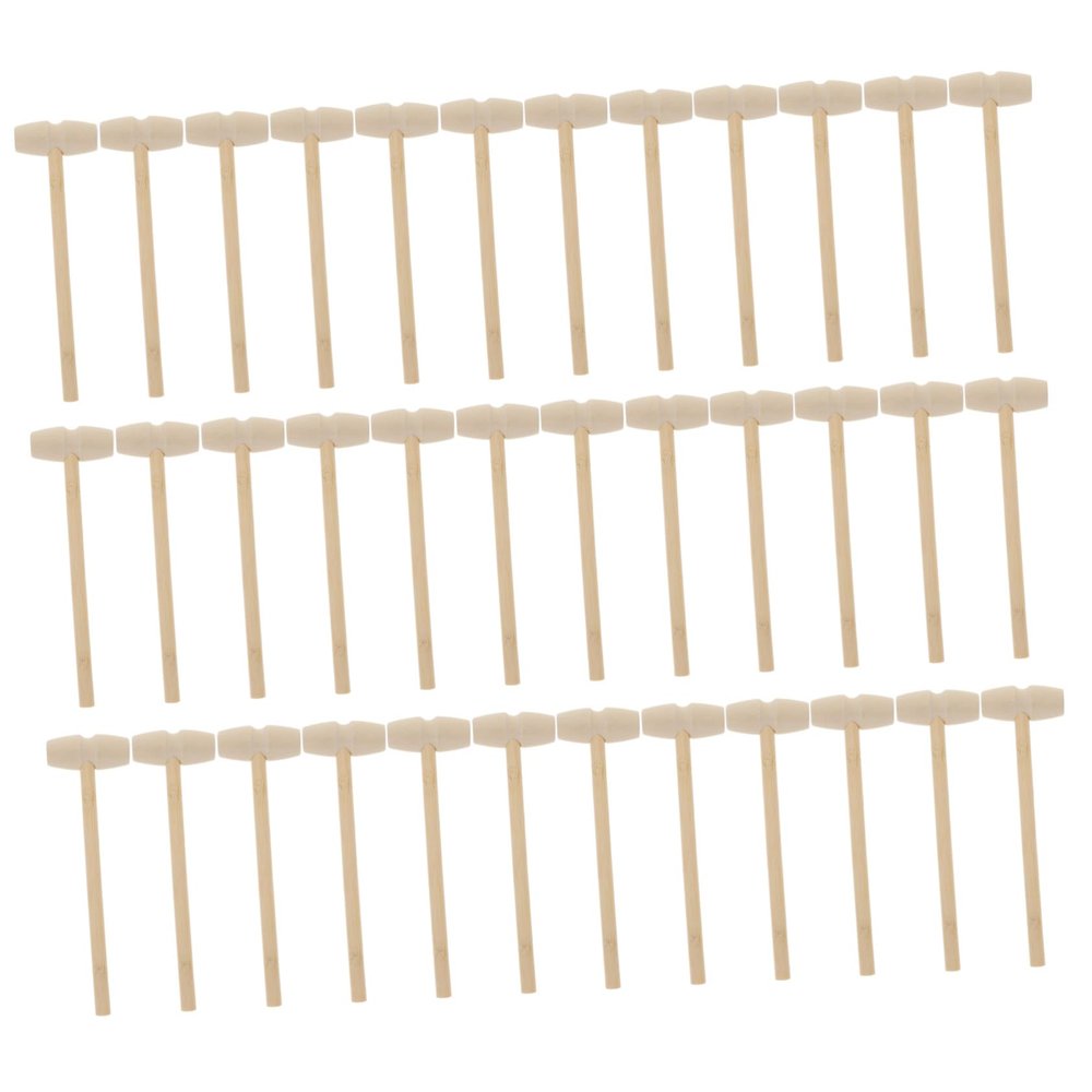 Gogogmee 36pcs Wooden Mallets Solid Wood Hammer for Boys and Interactive Birthday Safe Smooth Finish Educational Pounding Accessories for Play