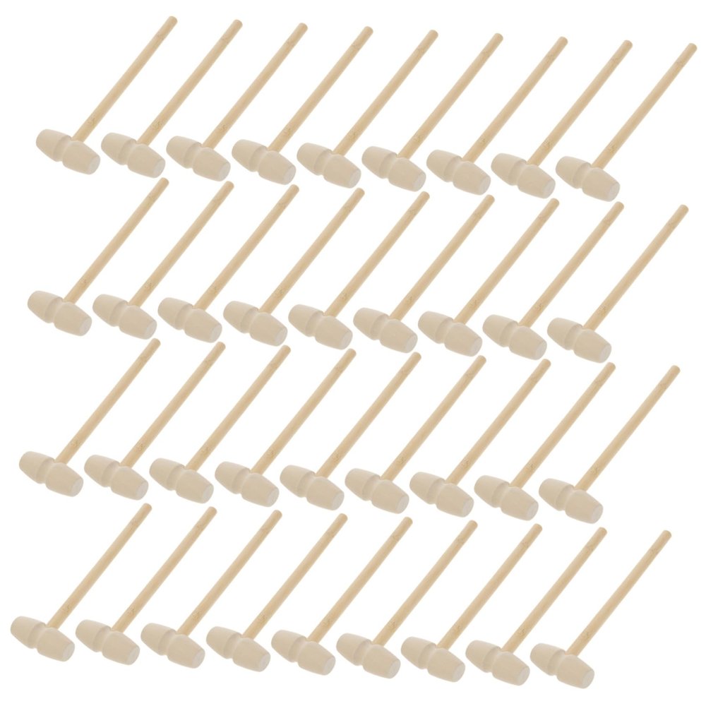 COOLHIYA 36pcs Wooden Hammer Solid Mallet for Boys Safe Smooth Surface Educational Pounding Tools for Muscle Development and Interactive Play