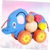LALADEFIEE Cartoon Elephant Pull String Pulling Cart for Creative Animal Walking to Develop Practical Skills and Observation Fun Walker for Play view 3