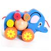 LALADEFIEE Cartoon Elephant Pull String Pulling Cart for Creative Animal Walking to Develop Practical Skills and Observation Fun Walker for Play view 4