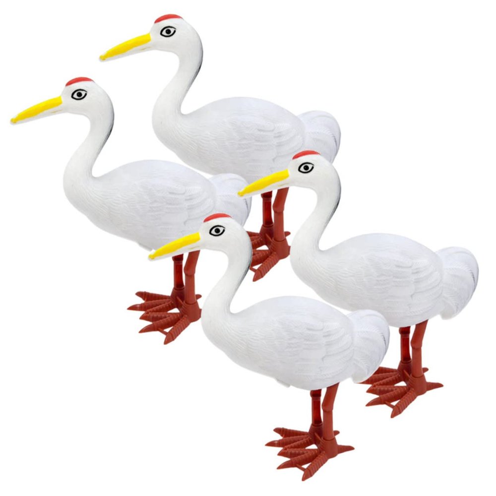 FELTECHELECTR 4Pcs Wind-up Crane Clockwork Animals for Educational Jumping to Develop Neck Muscles and Hand-Eye Coordination Party Favors for Birthday Bags
