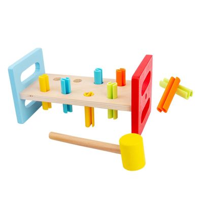 Totority 2Pcs Hammering Pounding Bench for Motor Skill Development Interactive Montessori for Cognitive Learning and Fun Whacking Game Entertainment