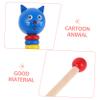 COOLHIYA Wooden Push Cart with Cute Animal Pattern Stroller for Learning and and Comfortable Grip Handle Multifunctional Walking Aid for Cognitive Development view 3