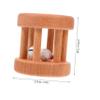 COOLHIYA Wooden Rattle Roller Snowman for Early Education Smooth Non-Toxic Sensory Development with Edges for Boy Girl Years Safe Natural Without Paint view 2