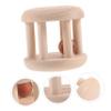 COOLHIYA Wooden Rattle Roller Snowman for Early Education Smooth Non-Toxic Sensory Development with Edges for Boy Girl Years Safe Natural Without Paint view 4