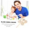 BCOATH 6Pcs Blank Animal Masks DIY Painting Wooden Craft for Birthday Party Masquerade Cosplay Creative Fine Motor Skill Development Hand-eye Coordination Activity view 3