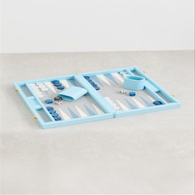 Tizo Design Women's 12" Faux Croc. Backgammon - Lite Blue, Blue, One Size