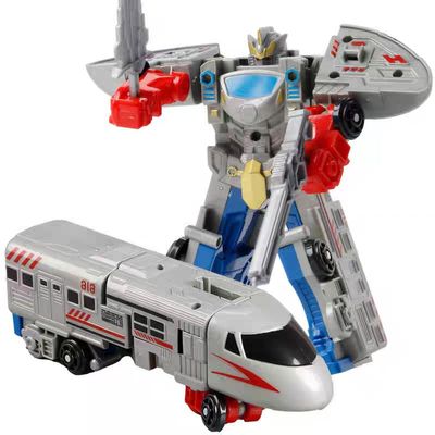 Hitatol Intercity Train High-Speed Rail Transforms Robot Morphing Combination Robot Weapon Walkie Talkie Bullet Toy Train (Gray)