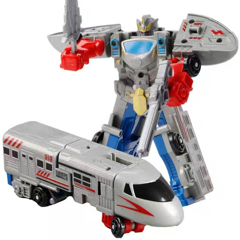 Hitatol Intercity Train High-Speed Rail Transforms Robot Morphing Combination Robot Weapon Walkie Talkie Bullet Toy Train (Gray)