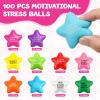 100 Pcs Stress Balls for Adults Motivational Stress Balls Bulk Colorful Foam Stress Relief Balls Hand Exercise Fidget Relief Anxiety Toys for Office Relief Employee Appreciation Gifts Party Favors view 2