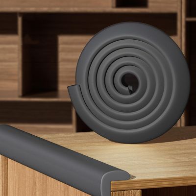 Edge Protectors, Protective Foam Cushion, Proof Corners and Edges Bumper Coffee Table Kitchen, 78.7in Long(Black,4pcs)