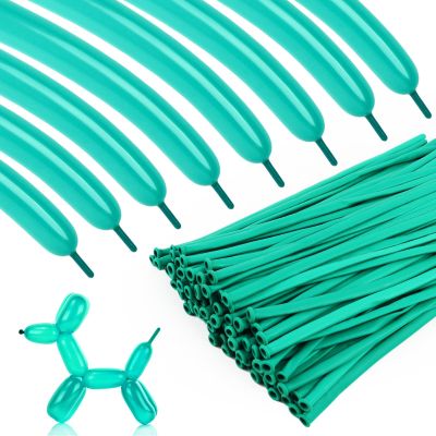 100pcs 260 Nile Blue Long Balloons for Twisting, Skinny Thickening Latex Balloons for Animal Modeling and Arch Tying, Magic Show Party Supplies for Birthday Wedding Christmas Decoration