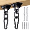 2 Pcs Swing Hanging Kit, Heavy Duty 2000 LB Capacity 360 Degree Rotating Hangers, Hardware for Porch Swing, Hammock, Chair, Yoga, Playground, Indoor and Outdoor Use, Black view 1
