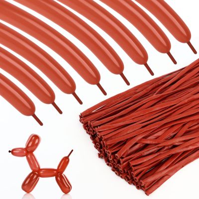 100pcs 260 Ruby Red Long Balloons for Twisting, Skinny Thickening Latex Balloons for Animal Modeling and Arch Tying, Magic Show Party Supplies for Birthday Wedding Christmas Decoration