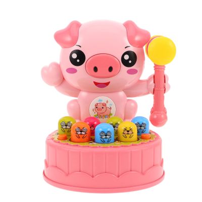 KOMBIUDA Pounding Pig Game Early Learning Developmental with Colorful Mole Figures Enhances Sensory Coordination and Cognitive Growth for Birthday