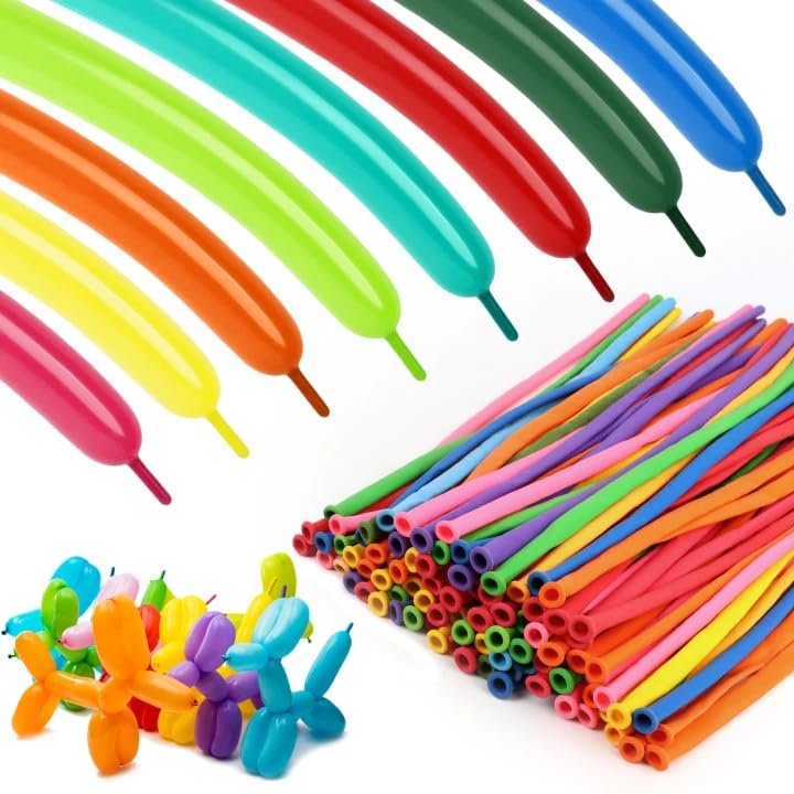 100pcs 260 Multi Long Balloons for Twisting, Skinny Thickening Latex Balloons for Animal Modeling and Arch Tying, Magic Show Party Supplies for Birthday Wedding Christmas Decoration
