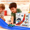 Dikopubby Flex Track Race Set for Kids, 15FT Starter Set Car Track with 4 Suction Cups and 6 Diecast 1/64th Cars - STEM Racing Toy for Boys & Girls Ages 3+ (Upgrade Orange) (Upgrade-Blue) view 2