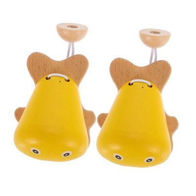 BRIGHTFUFU 2Pcs Wooden Castanets Household Percussion Instruments for Wear-Resistant Smooth Surface Educational for Visual and Auditory Development