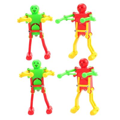 KONTONTY 4pcs Wind Up Dancing Robot for Adults Bright Clockwork Robots with Craftsmanship Design Birthday for Boys and Fun Handheld for Play and Decoration Random Color