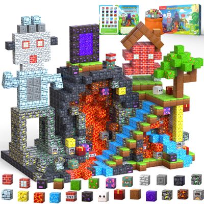 ANDENLEY 150PCS Magnetic Blocks, Magnetic Building Blocks Cubes, Magnet Tiles Stacking STEM Building Game Birthday Gifts for Boys Girls Age 3 4 5 6 7 8-12