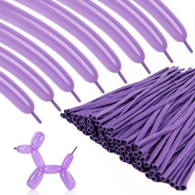 100pcs 260 Purple Long Balloons for Twisting, Skinny Thickening Latex Balloons for Animal Modeling and Arch Tying, Magic Show Party Supplies for Birthday Wedding Christmas Decoration