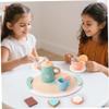 Wooden Tea Set for Kids Safe Pretend Play Tea Party Set with Teapot Cups Desserts Role Play Kitchen Toys for Girls and Boys Ages 3+ Toddler Party view 4