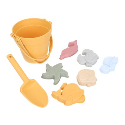 BCOATH Portable Ocean Elements Sand for Bucket Silicone Beach Safe Summer Playset to Build and Dig Sand Gift for Boys