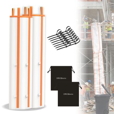 10ft Construction Trash Chute Section  Heavy-Duty, Tear-Resistant Material; Includes 8 Zip Ties (120lb Rated) & Storage Bag; for Construction, Renovation, Remodeling, Household, Laundry2packs