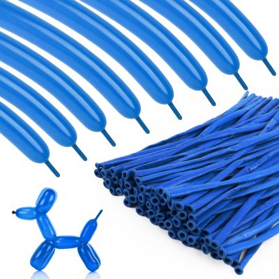 100pcs 260 Dark Blue Long Balloons for Twisting, Skinny Thickening Latex Balloons for Animal Modeling and Arch Tying, Magic Show Party Supplies for Birthday Wedding Christmas Decoration