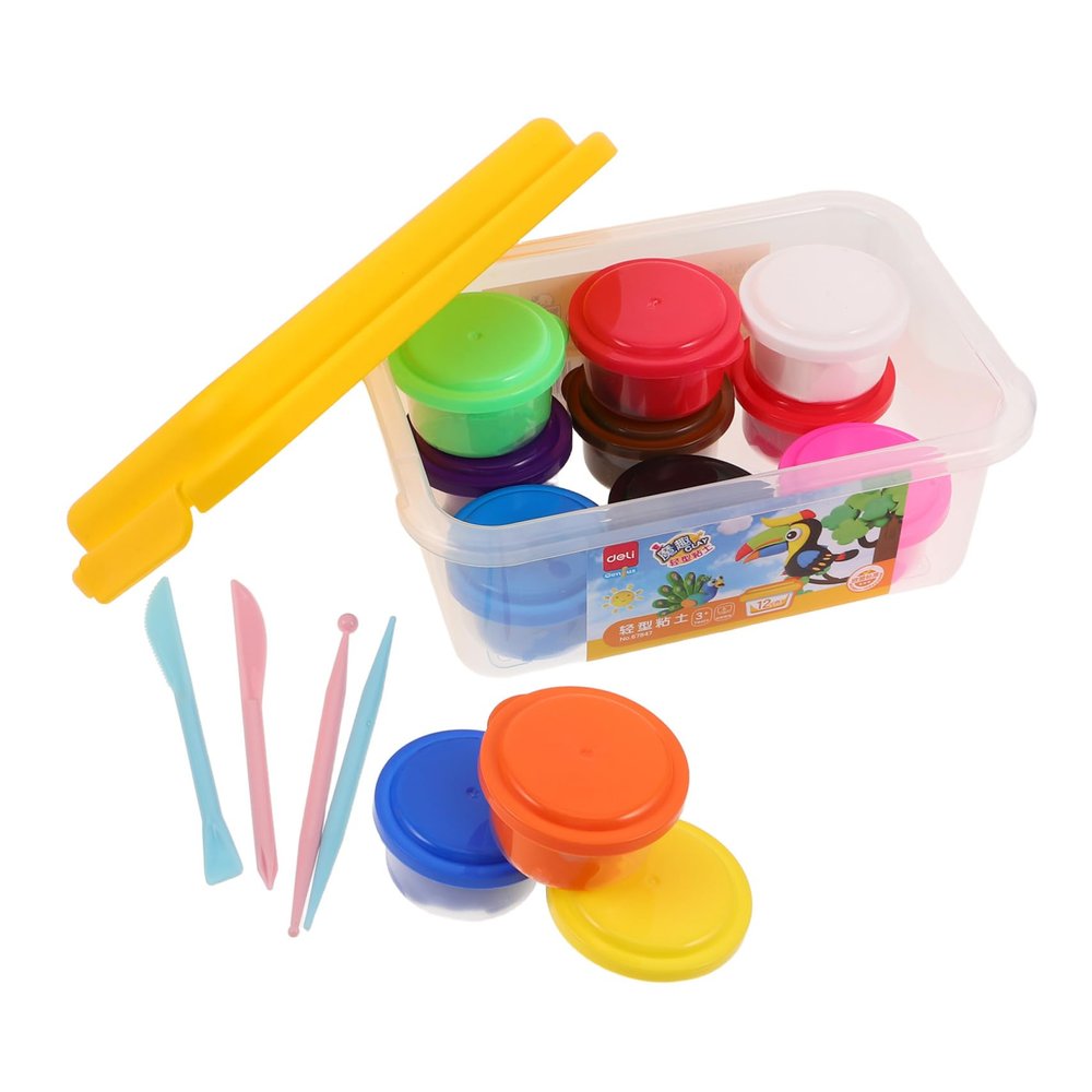 FELTECHELECTR Air Dry Clay for Vibrant Colors Non-Sticky Ultra Light Soft Modeling Clay for Creative Play and Fine Motor Skill Development