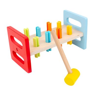 Gogogmee 2Pcs Hammer Pounding Bench for Fine Motor Skills Development Interactive Cognitive Play Tool for Safe Educational Playthings