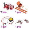 Retrol Engine HM-01 7cc Engine 4-Stroke Horizontal Hit and Miss Internal Combustion Engine Model (Assembled Version/Red) + Base Equipment + CDI Igniter + Spark Plug Kit + Transport Cart view 2