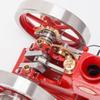 Retrol Engine HM-01 7cc Engine 4-Stroke Horizontal Hit and Miss Internal Combustion Engine Model (Assembled Version/Red) + Base Equipment + CDI Igniter + Spark Plug Kit + Transport Cart view 3