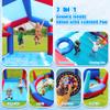 BounBounTime Bounce House, Inflatable Bouncy Castle with Blower for 4 Kids, 143 x 142 x 99 inch, 7 in 1 Jumping Bouncer with Slide, Ball Pit, Basketball view 4