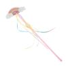 LALADEFIEE Rainbow Fairy Wand with Vibrant Rainbow Ribbons Lightweight Princess Dress Up Accessory for Costume Parties Halloween Cosplay and Storytelling Adventures view 1