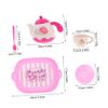 LALADEFIEE Pretend Play Tea Party Set for Little Food-Grade Plastic Teapot with Tray Cups and Saucers Vibrant Colors Safe and Kitchen for Birthday and Christmas view 2