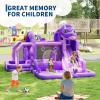 Bounce House, Inflatable Dinosaur Bouncer with Air Blower, Oxford Cloth Jumping Castle with Slide, Climbing Wall and Ball Zone, Durable Sewn Bouncy House for Kids Outdoor Backyard Family Fun view 3