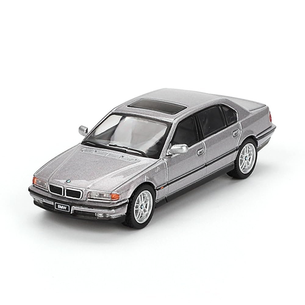 1:64 Diecast Model Car Compatible with BMW 750IL Aspen Silver Metallic Limited Edition by Mini GT MGT00792