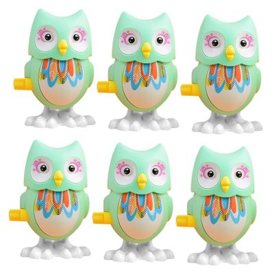 WHAMVOX 6pcs Owl Wind-up Clockwork Playthings for Boys and Jumping Animal with Safe Rounded Edges Educational Accessories for Tactile and Color Skill Development Fun Party Random Color
