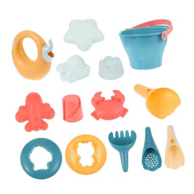 BCOATH 14pcs Beach Set for Soft Sand Digging Tools with Comfortable Handle Non-Slip Frosted Design Educational Outdoor Playthings for Boys and Creative Summer Fun