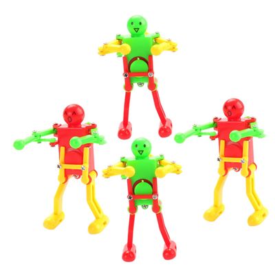 HAKIDZEL 4pcs Clockwork Dancing Robot for Wind-up Lightweight Portable Figures Bright Design for Indoor Outdoor Play Fun Interaction Random Color