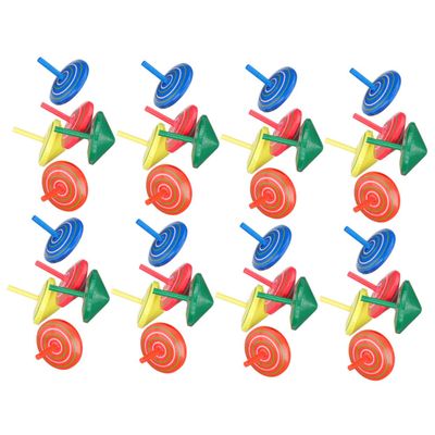 HAKIDZEL 40 pcs Wooden Gyro for Rainbow Spinning Tops with Bright Colors Handheld Wood Tops for S Play and Skill Development Fun Gift for Boys Random Color