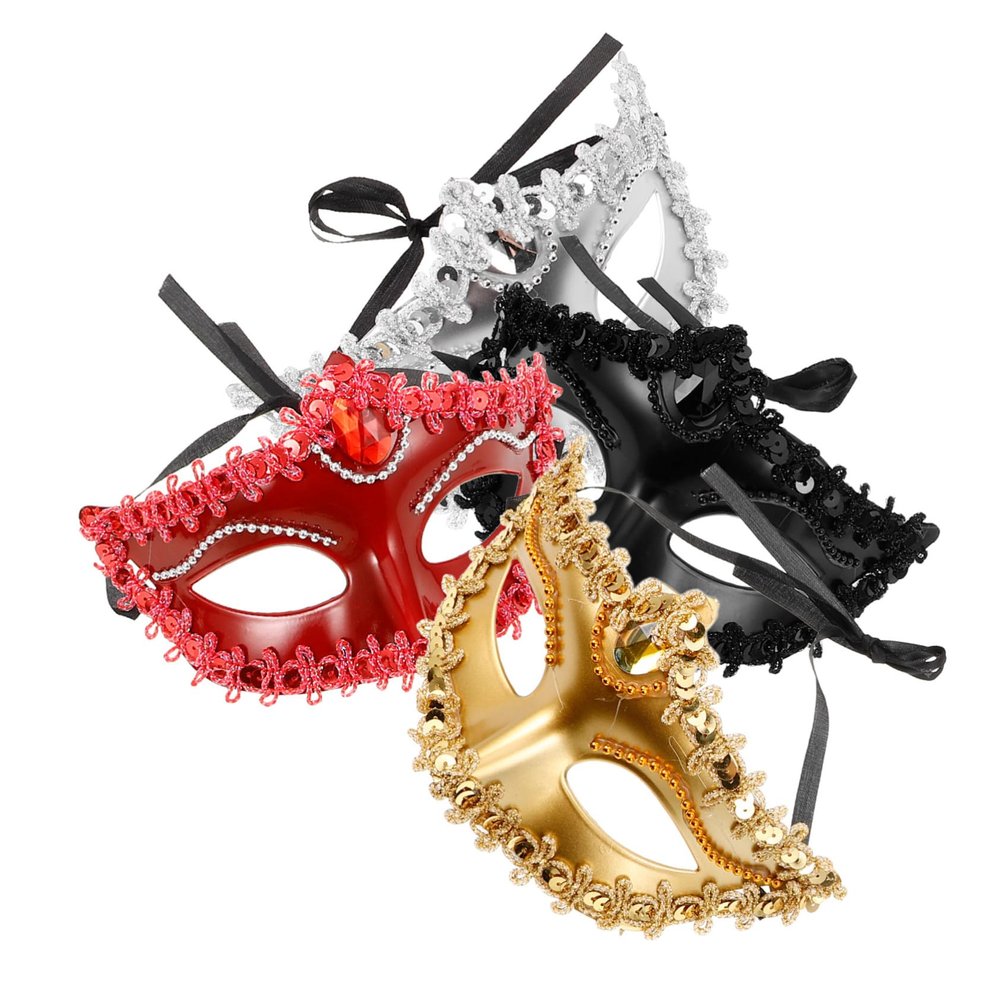 BCOATH 4pcs Masquerade Masks Half-face Costume Party Mask for Dance and Performance with Creative Design