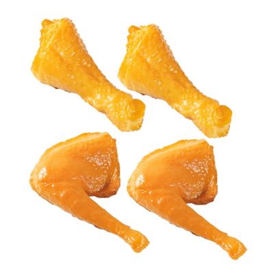 KOMBIUDA Simulated Chicken Drumstick PVC Food Model Fake Cooked Fried Chicken Legs for Pretend Kitchen Play Role-Playing Decorative Display Safe and Lightweight