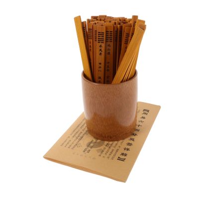 FELTECHELECTR Chinese Divination Sticks with Hexagrams and Instruction Book Traditional Buddhist Fortune Telling Tool Portable Spiritual Guidance Prop for I Ching Learning and Feng Shui Practice