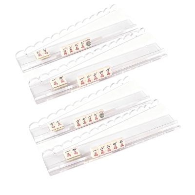 4PCS Mahjong Racks with Pushers, Upgraded American Mahjong Stand Set with Separate Pushers, Convenient and Sturdy Holder Combo