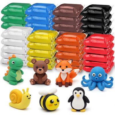 VioraWhite 40 Pcs 21oz Air Dry Clay Bulk Modeling Ultra Lightweight Foam Modeling Clay for Kids Adults Magic DIY Crafts Party Arts and School Project Gifts Supplies(Classic Colors)