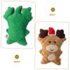 COLLBATH Holiday Christmas Gingerbread Plush Dog with Squeaker Chew for Puppies Interactive Stuffed Animal for Festive Play and Seasonal Home Decoration Small Puppy Chew view 3