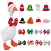 8 Sets Cute Desk Goose Holiday Outfits  7 Inch Mini Goose Clothes with Knitted Hats & Bow Ties for All Seasons, Funny Duck Desk Goose Accessories for Valentines, St. Patrick's Day, Christmas, & More view 1